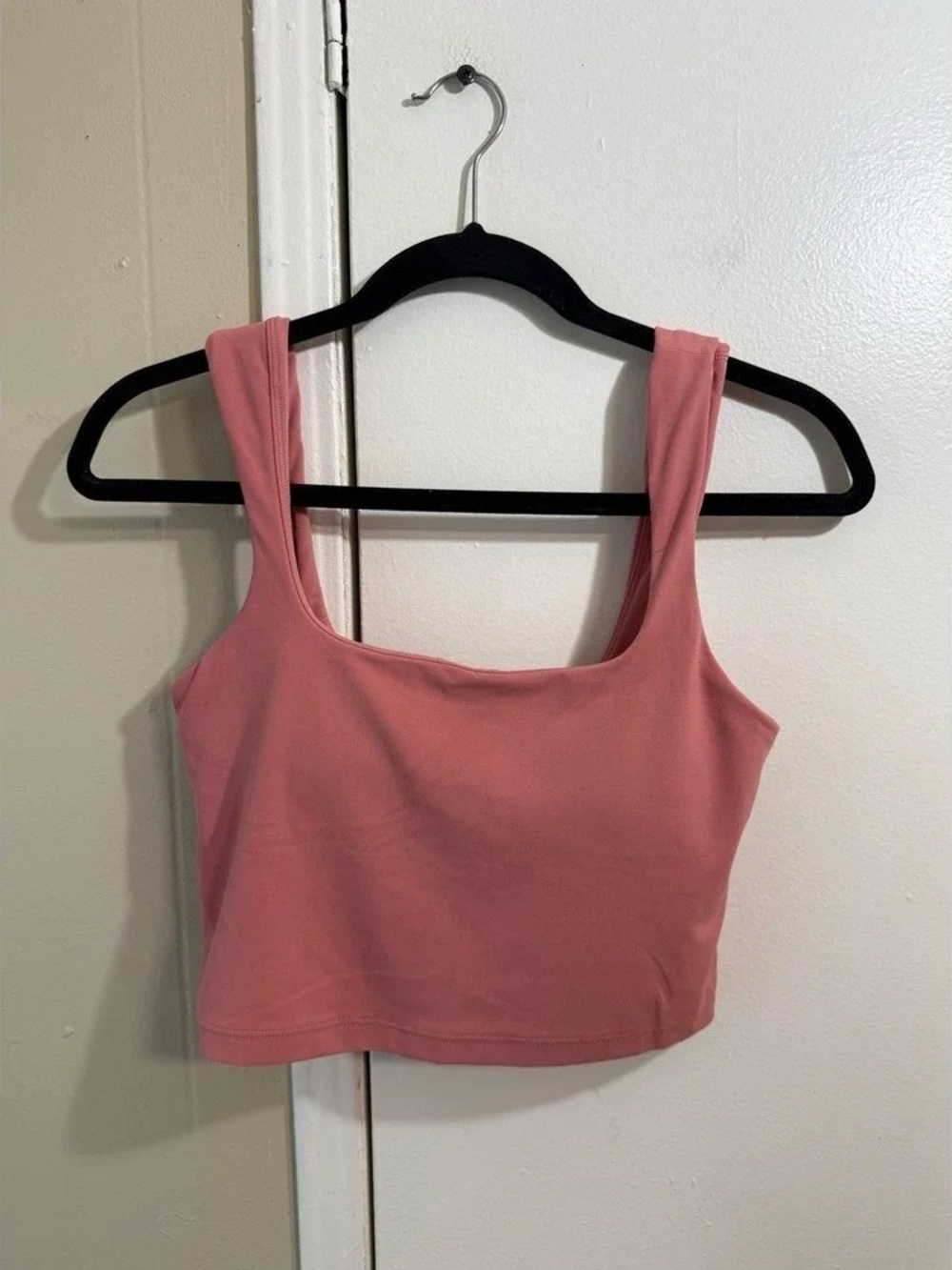 Athleta Rose-Pink Square Neck Crop Tank